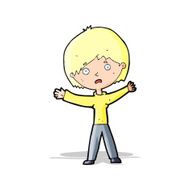 cartoon worried woman N32