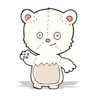 cartoon polar bearcub waving N4