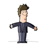 cartoon happy man with open arms N6