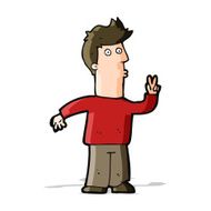 cartoon man signaling with hand N5