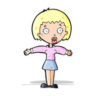 cartoon shocked woman N43