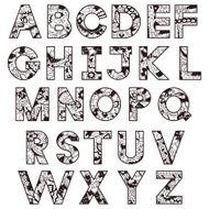 Black-and-white alphabet
