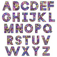 Colorful latin alphabet N2