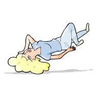 cartoon woman lying on floor N7