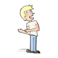 cartoon man making excuses N4