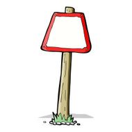 cartoon road sign N10
