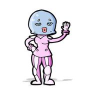 cartoon female astronaut N13