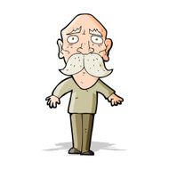 cartoon sad old man N10