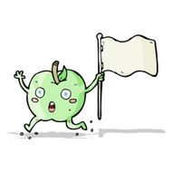 cartoon funny apple with flag N4