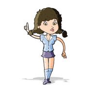 cartoon pretty woman with idea N32