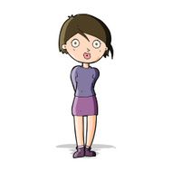 cartoon surprised girl N11