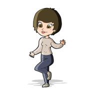 Cartoon Woman Waving N129