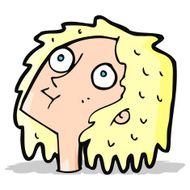 cartoon staring woman N16