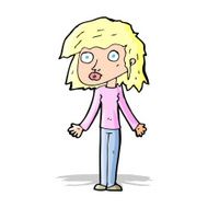 cartoon girl shrugging shoulders N13