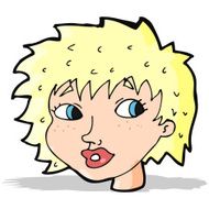 cartoon surprised woman N95