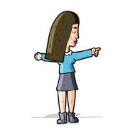 cartoon woman pointing N90