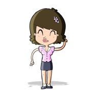 cartoon pretty woman with idea N33