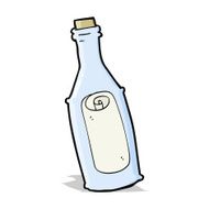 cartoon message in bottle N3