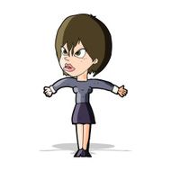 cartoon annoyed girl N11