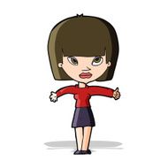 cartoon woman giving thumbs up symbol N28