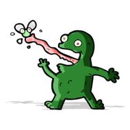 cartoon frog catching fly N8