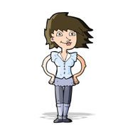 cartoon woman with hands on hips N90