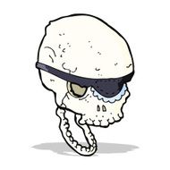 cartoon spooky skull with eye patch N4