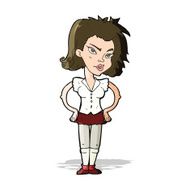 cartoon woman with hands on hips N91