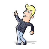 cartoon man giving thumbs up sign N11