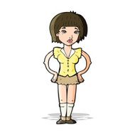 cartoon woman with hands on hips N92