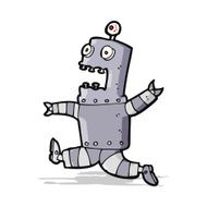 cartoon terrified robot N3