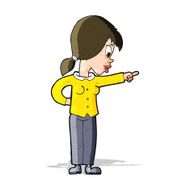cartoon enthusiastic woman pointing N5