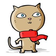 cartoon funny cat wearing scarf N6