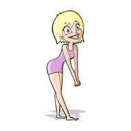 cartoon excited woman N64