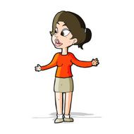 cartoon pretty woman explaining something N5