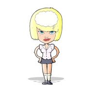 cartoon woman thinking N22