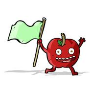 cartoon apple with flag N5