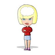 cartoon woman with folded arms imagining N4