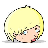cartoon female face with raised eyebrow N3
