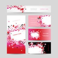 Business cards collection floral design