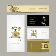 Retro telephone set of business cards for your design