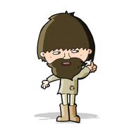 cartoon hippie man in wellington boots N5