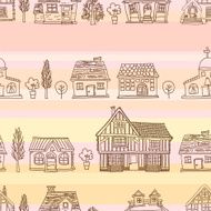 Seamless background - House collection
