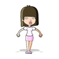 cartoon woman shrugging shoulders N192