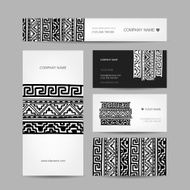 Business cards collection ethnic ornament for your design