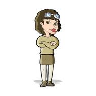 cartoon woman with crossed arms and safety goggles N4
