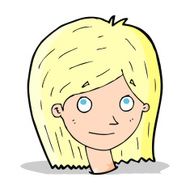 cartoon happy female face N68