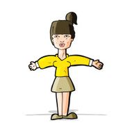 cartoon woman shrugging shoulders N193