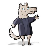 cartoon wolf businessman N3