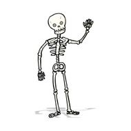 cartoon waving skeleton N4